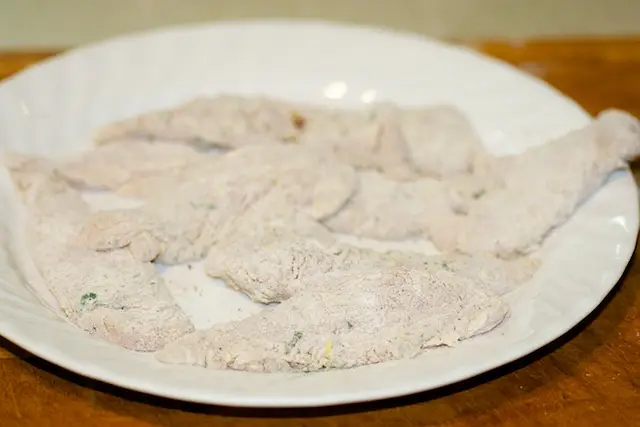 All the chicken tenders are prepared.