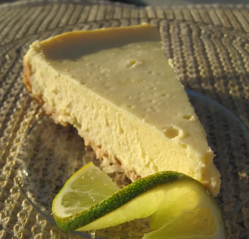 Margarita Cheesecake with Lime Sour Cream Topping