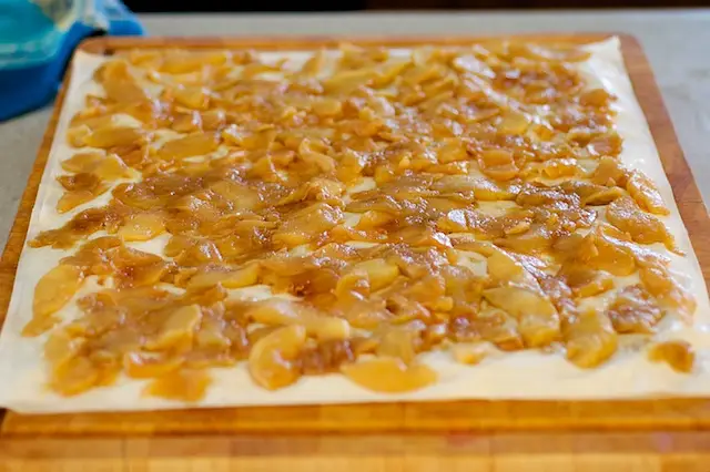 Spread apple mixture on top;