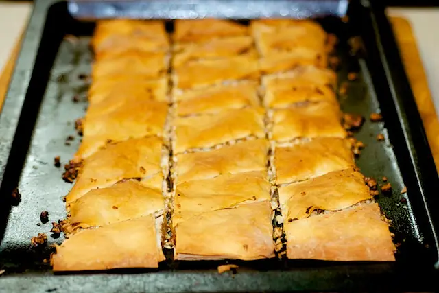 Bake in 400 degrees F oven for 35 to 40 minutes or until golden. 