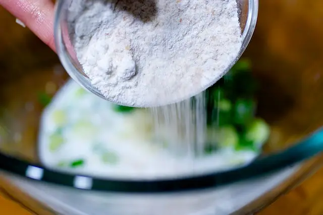 add the flour,