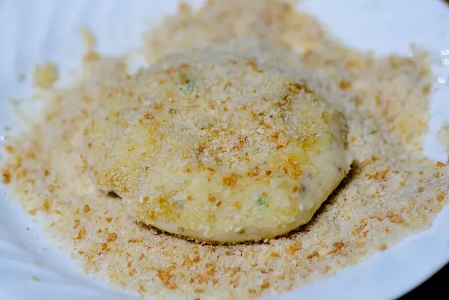 roll through bread crumbs. 