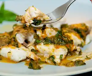 Poached Fish with Tomatoes & Basil