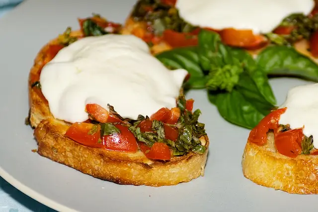 Tomato & Basil Bruschetta with Fresh Mozzarella Sandwich 