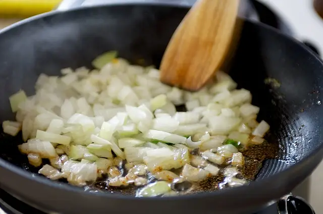 Add the onion to the skillet