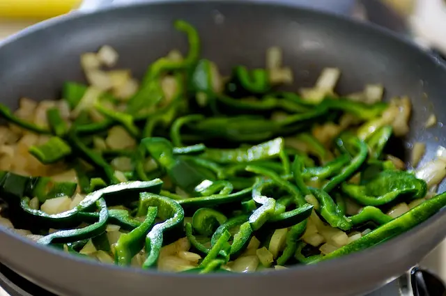 Add the poblano peppers