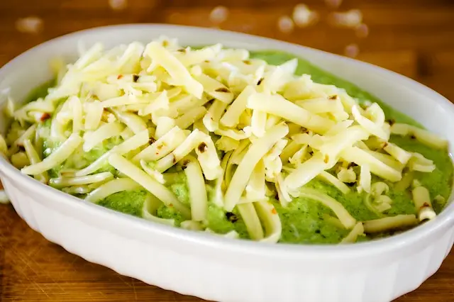 and sprinkle the cheese on top.