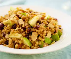 Israeli Couscous, Apple & Cranberry Salad with Toasted Almonds