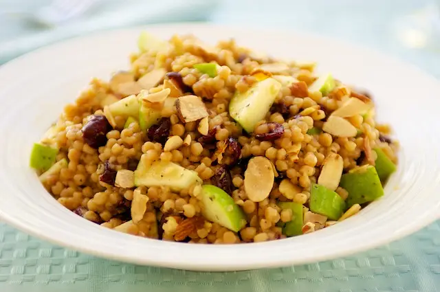 Israeli Couscous, Apple & Cranberry Salad with Toasted Almonds