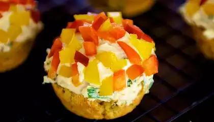 Jalapeno Corn Muffins with Savory Cream Cheese Frosting