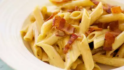 20 Minute Penne Carbonara for Two