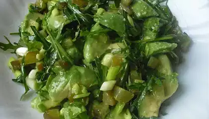 Avocado, Cornichon and Arugula salad
