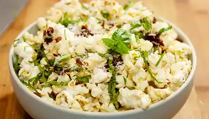 Popcorn with Basil and Sun-Dried Tomatoes