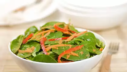 Baby Spinach Salad with Asian Ginger Dressing