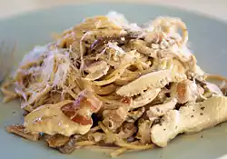 Fettuccine with Shiitake Sauce and Chicken