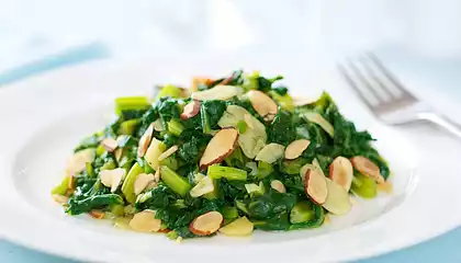 Sauteed Beet Greens with Toasted Almonds 