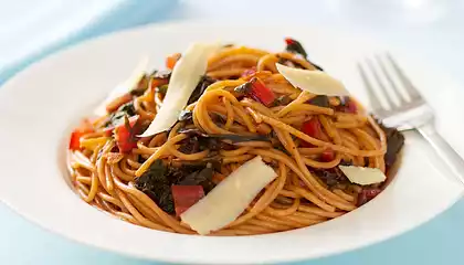 Pasta with Chard, Garlic and Parmesan