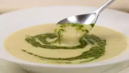 Artichoke, Leek, Potato and Garlic Soup