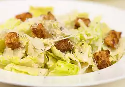 Creamy Caesar Salad with Spicy Croutons