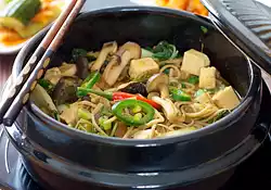 Korean Mushroom-Bok Choy Stew with Soba