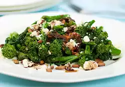 Braised Broccoli Rabe (Rapini) Sun-dried Tomatoes and Feta Cheese