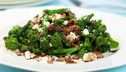 Braised Broccoli Rabe (Rapini) Sun-dried Tomatoes and Feta Cheese