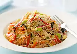 Soy Bean Salad with Brown Rice Noodles 