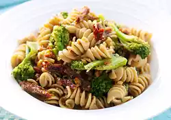 Broccoli and Sun-dried Tomato Pasta Salad with Walnuts