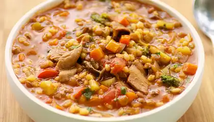 Vegetable Barley Stew with Lentils