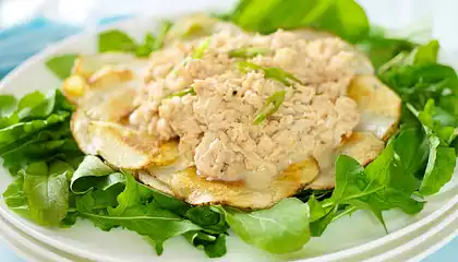 Warm Salmon Salad with Crispy Potatoes