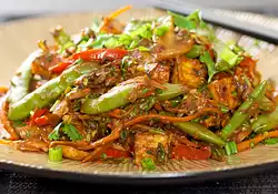 Sugar Snap Pea, Mushroom and Tofu Stir-Fry