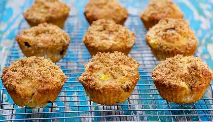 Sour Cream-Peach Muffins