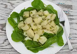 Arugula and Potato with Garlic Vinaigrette