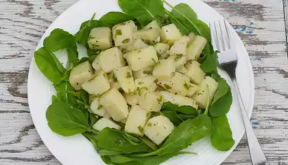 Arugula and Potato with Garlic Vinaigrette