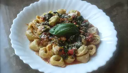 Tortellini & Spinach Stew