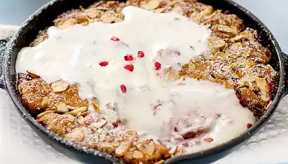 Rhubarb and Pomegranate Cobbler