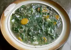 Green Barley Soup with Sorrel and Spinach