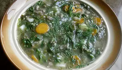 Green Barley Soup with Sorrel and Spinach