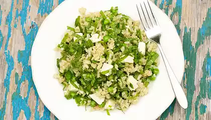 Minted Peas and Rice with Feta