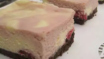 Raspberry Swirl Cheesecake Squares