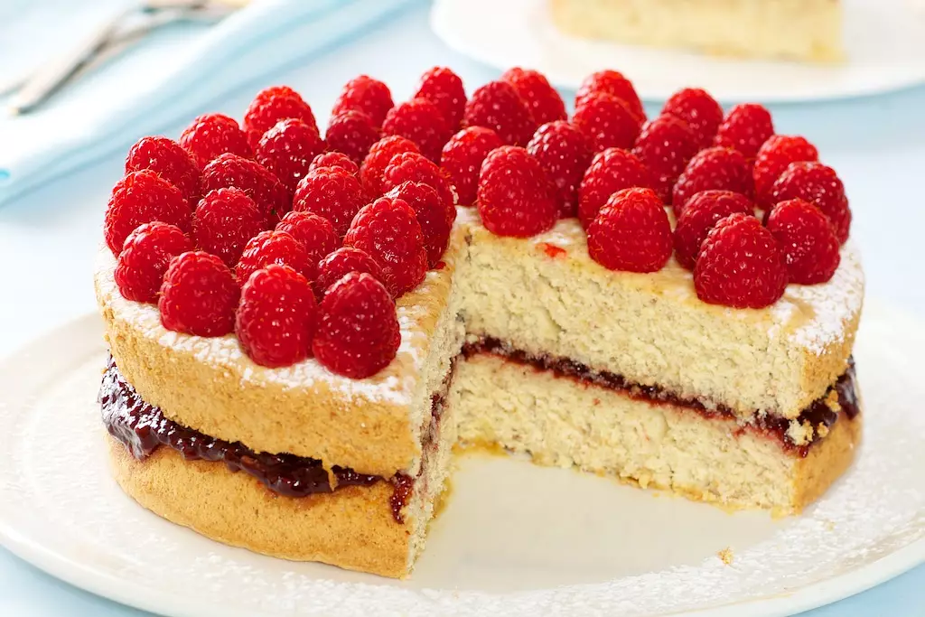 Almond Raspberry Layered Cake Recipe