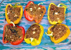 Quinoa, Spinach and Hazelnuts Stuffed Peppers