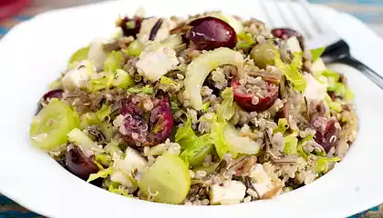 Quinoa, Wild Rice Salad with Cherry and Grapes