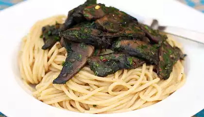 Portobello Mushrooms and Pasta