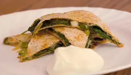 Spinach Whole Wheat Quesadillas