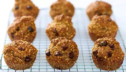 Banana, Oats, Millet and Chocolate Chip Muffins