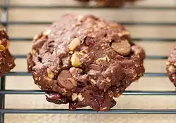 Chocolate Fudge, Cranberry and Walnut Cookies