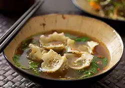Veggie Jiao Zi (Chinese Dumpling) Soup
