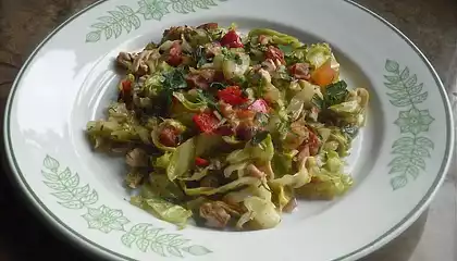 Spring Cabbage with Bacon and Chorizo