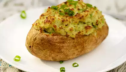 Twice Baked Potatoes with Gouda and Pesto 